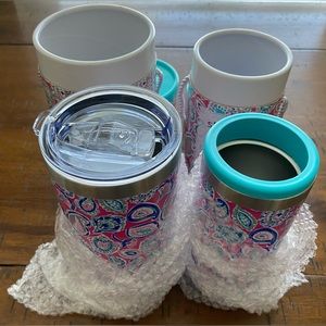 •NEW•{2} Simply Southern 20oz Tumbler + 12oz Can Cooler Holder- PAISLEY